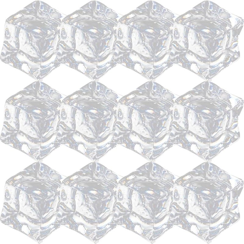 Luxshiny 60pcs Square Clear Artificial Ice Cubes For Photography Vase Fillers Wedding Decor - Image 1